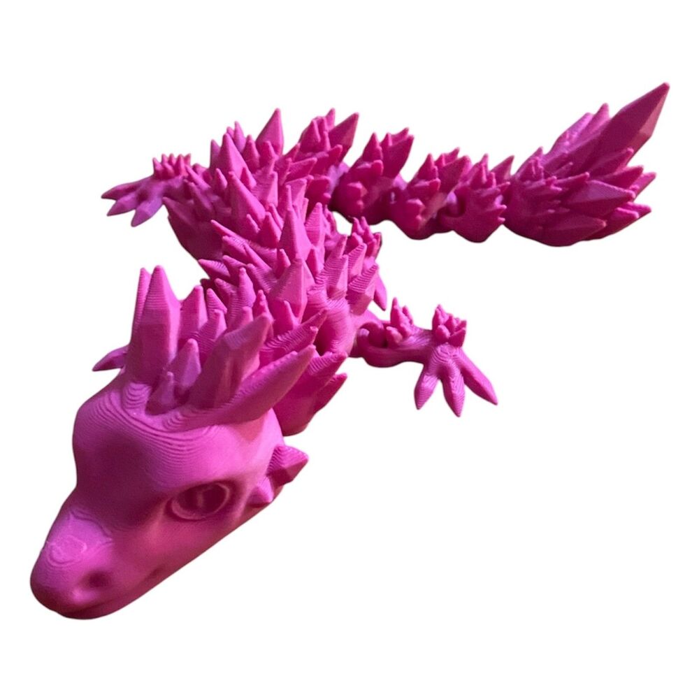 3D Printed - 8" Baby Crystal Dragon - Magenta - #3408-27